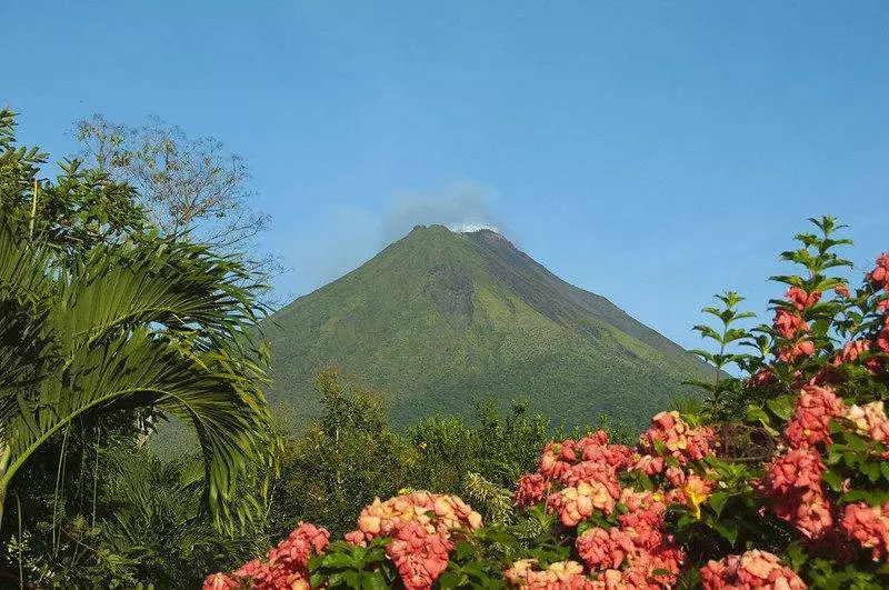 The gigantic arenal volcano in almost perfect conical shape- Costa rica rainforest attractions
